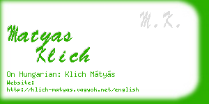 matyas klich business card